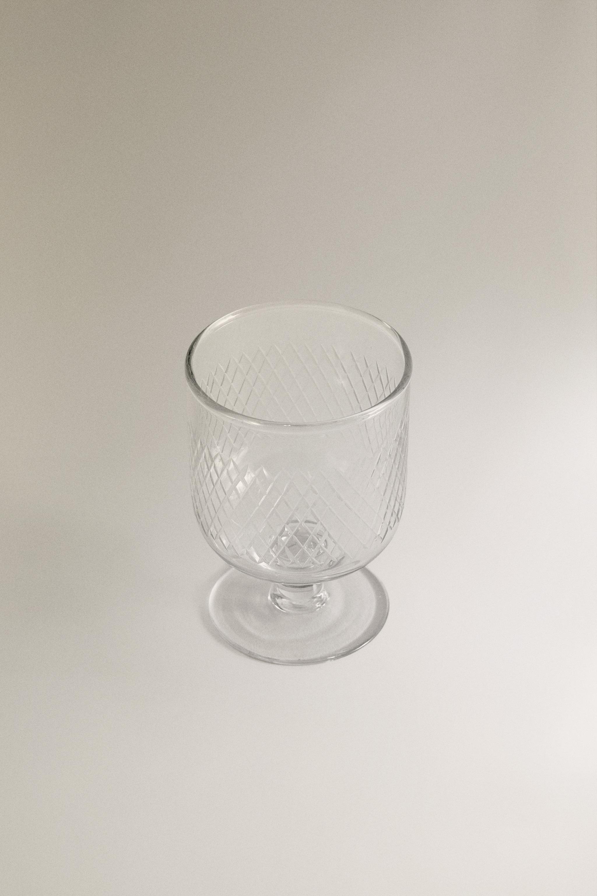 CARVED GLASS GOBLET